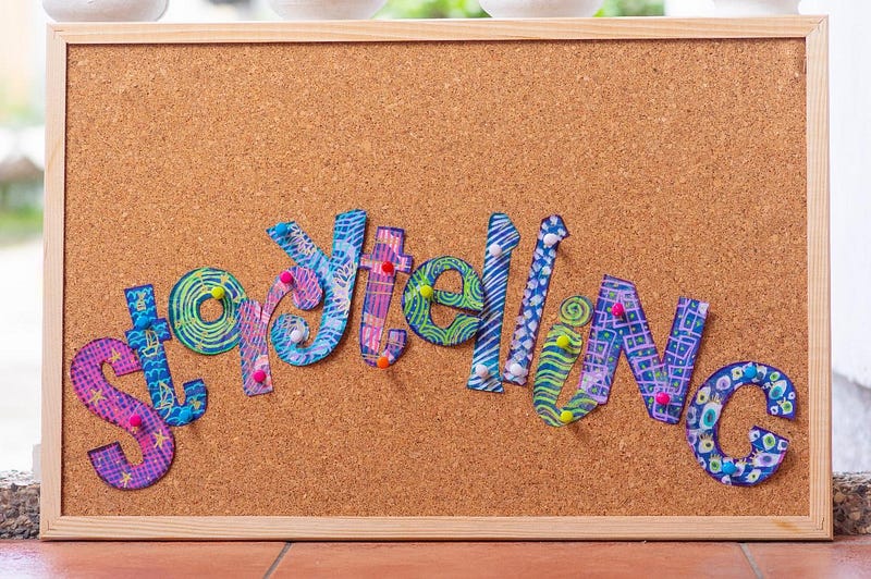 A corkboard with colorful letters