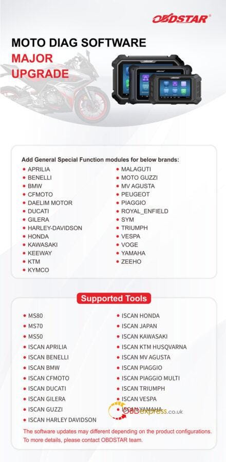 OBDSTAR MOTO DIAG Software Upgrade