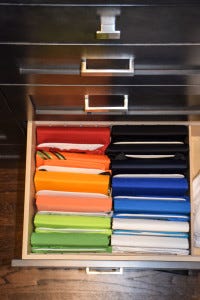 Drawer with folded shirts