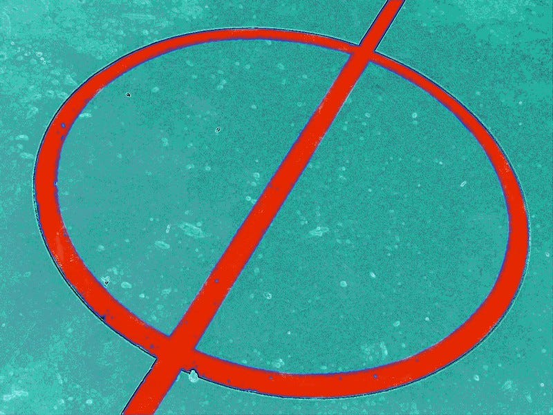 Circle with line through it