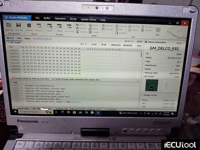 Xhorse Multi Prog Read GM Delco E92 ECM on Bench