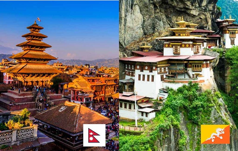 Nyatapola Temple in Bhaktapur & Tigers Nest know as Paro Tastkhang