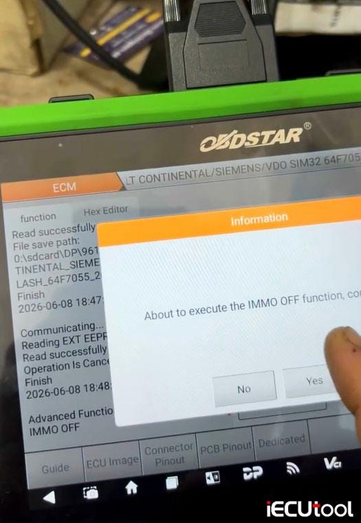 Renault Siemens SIM32 IMMO OFF by OBDSTAR G3