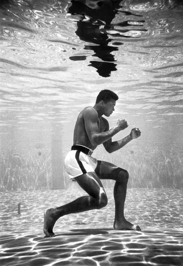 Muhammad Ali under water training@dontgiveupworld