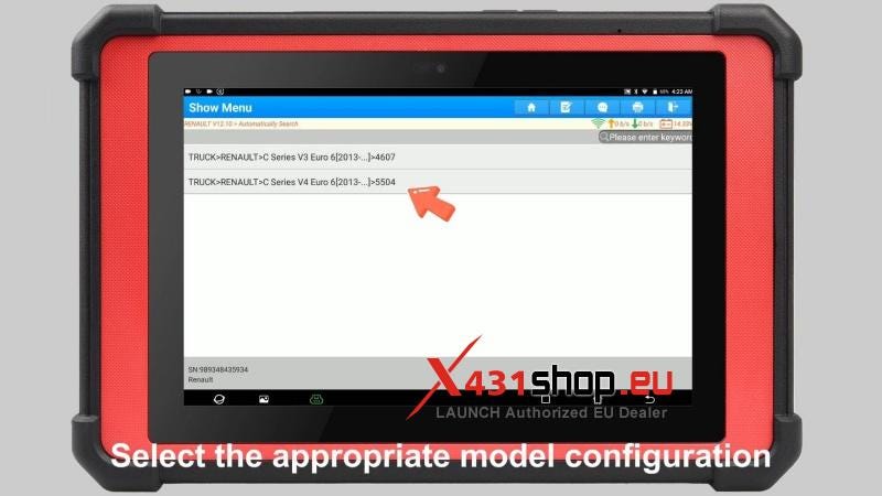 LAUNCH X431 PAD V Elite Renault Truck Oil Maintenane Reset