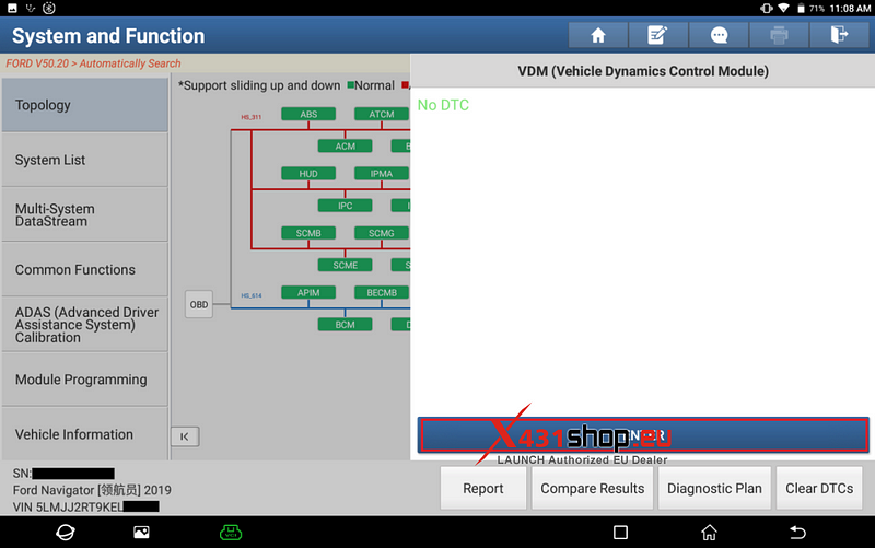 LAUNCH X431_Ford Navigator Vehicle Dynamic Suspension Temperature Calibration