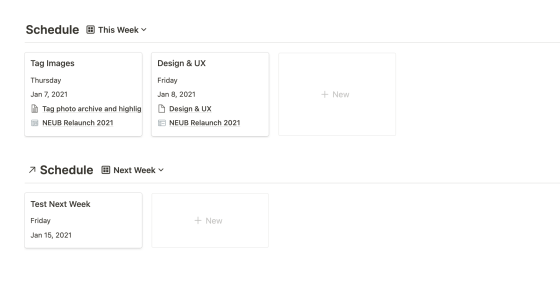 This Week and Next Week Filters in Notion Task List