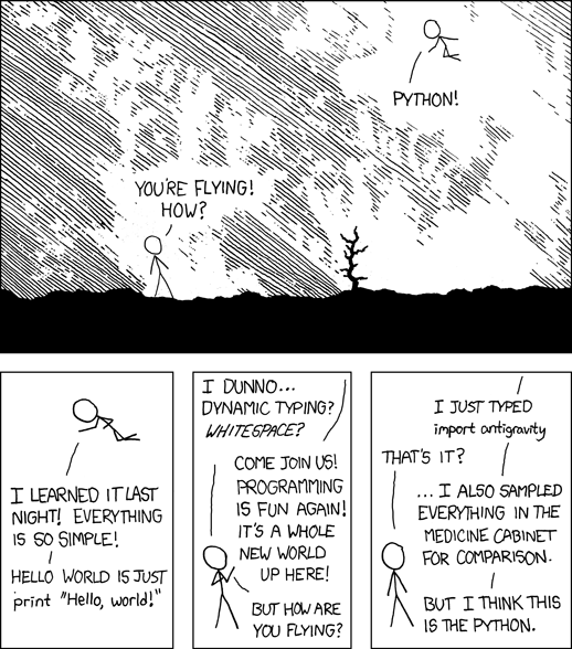 História em quadrinhos sobre Python