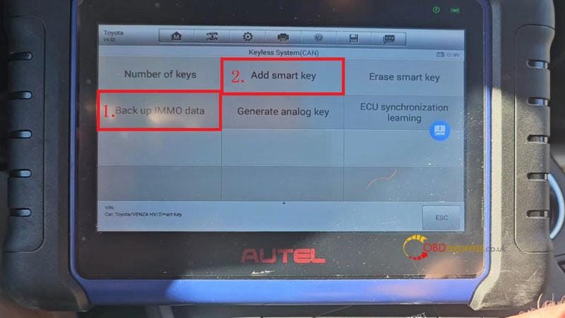 Autel IM508S Add 2024 Toyota Highlander XM38 Smart Key