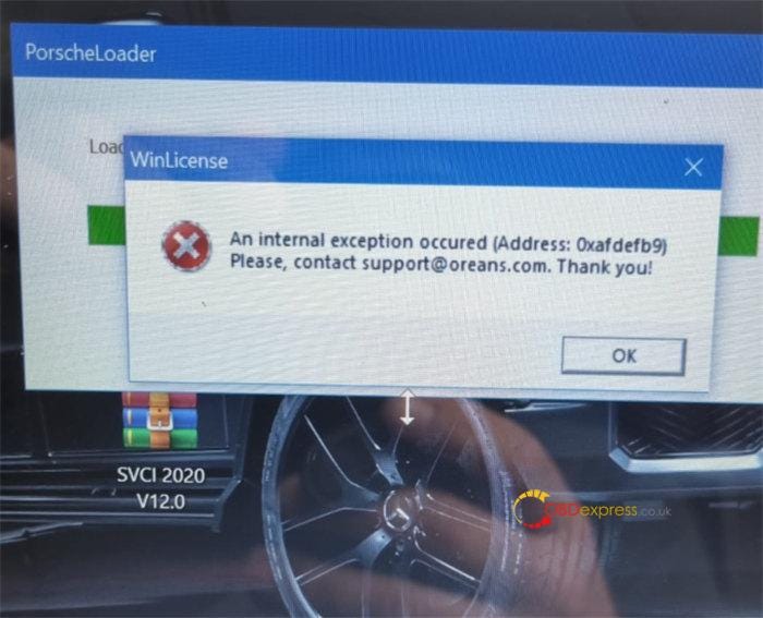 SVCI 2020 software PorscheLoader network error solution