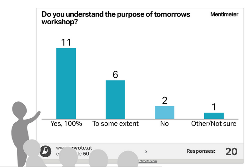 People voting on workshop content