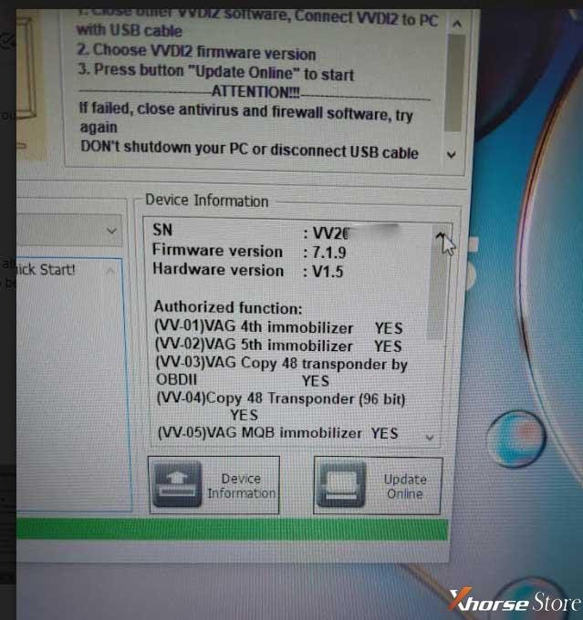 Xhorse VVDI2 V7.1.9 Software Update