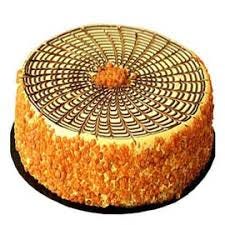 Orange color theme piece with topping like spiders web