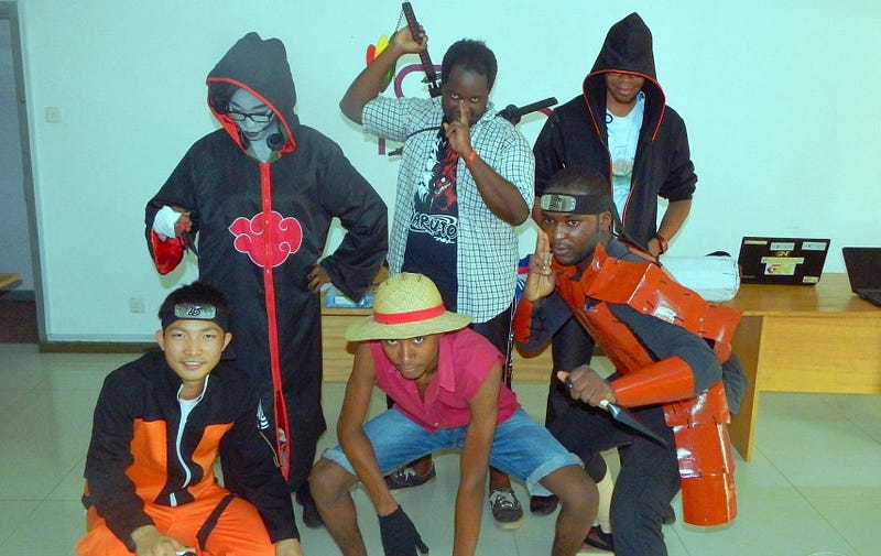 Patrons at NerdCon dressed as Naruto, Monkey D Luffy, Hashirama and other  NerdCon is the premiere and longest-running convention of anime, games and nerd merchandise in Ghana organized by Paul Ziem. 