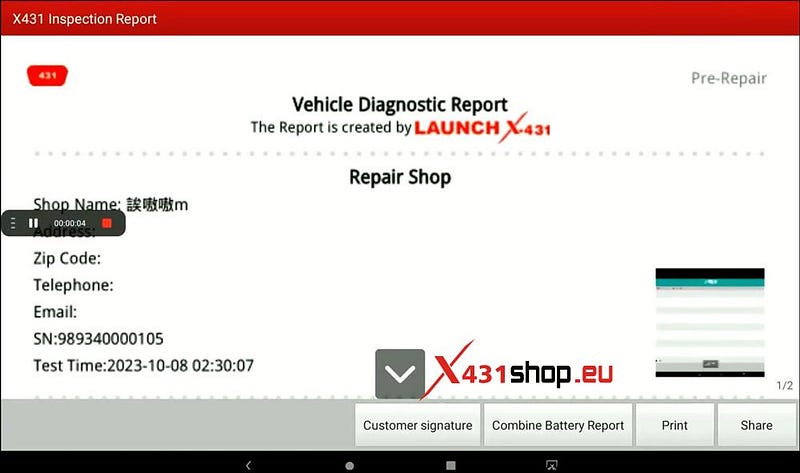 Launch X431_How to Scan QR Code to Share Diagnostic Reports