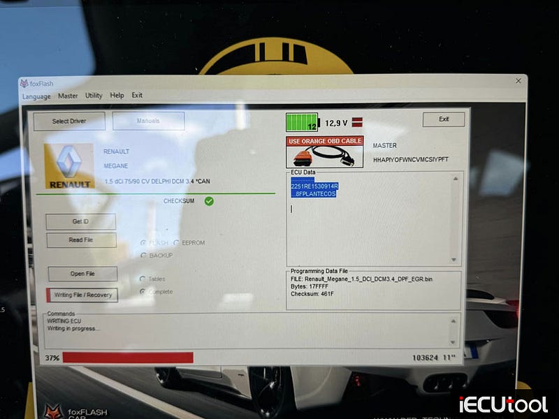 Foxflash Read and Write Renault DCM3.5 via OBD