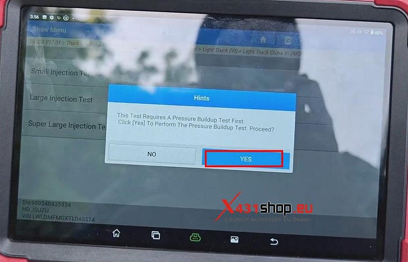 LAUNCH X431 PAD V ELITE: Urea System Test on Isuzu ELF KV100