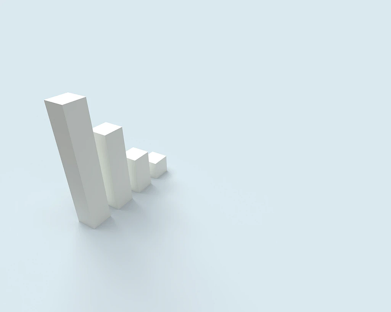 A 3d icon layout of statistical bar chart