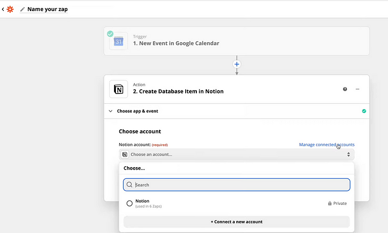 Connecting Zapier with Notion