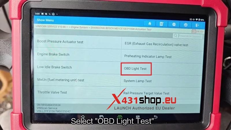 Genlyon C6 Truck OBD Light Test with Launch X431 PAD V HD