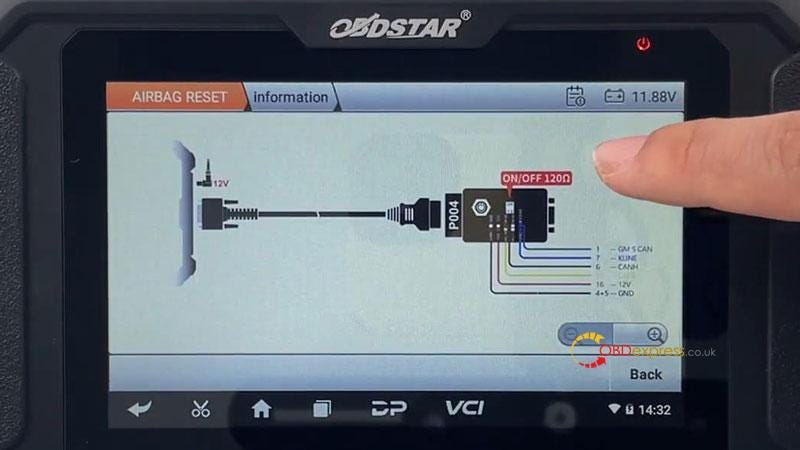 OBDSTAR P50 کیسه هوای JMC R7F701009 را روی نیمکت بازنشانی کنید