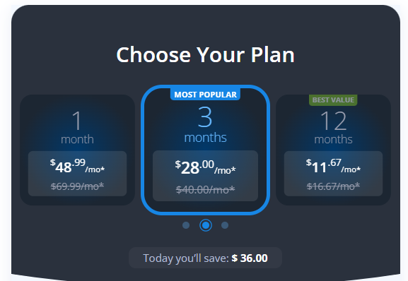 three plan options