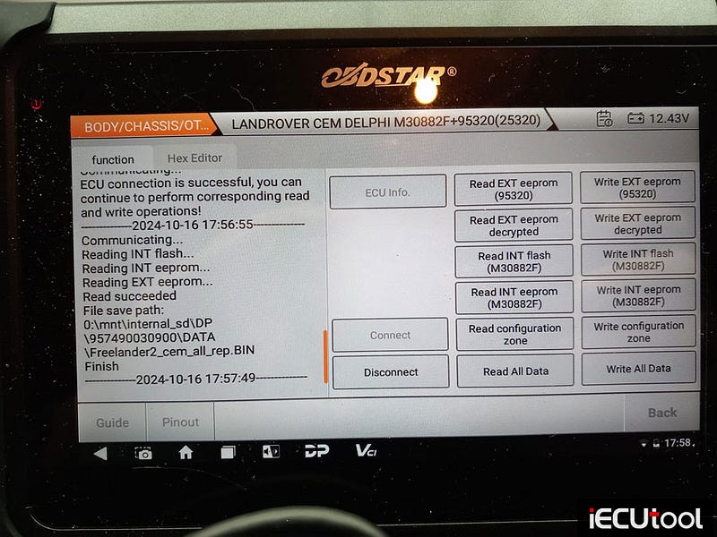 OBDSTAR DC706 Clone Land rover Freelander2 Delphi CEM