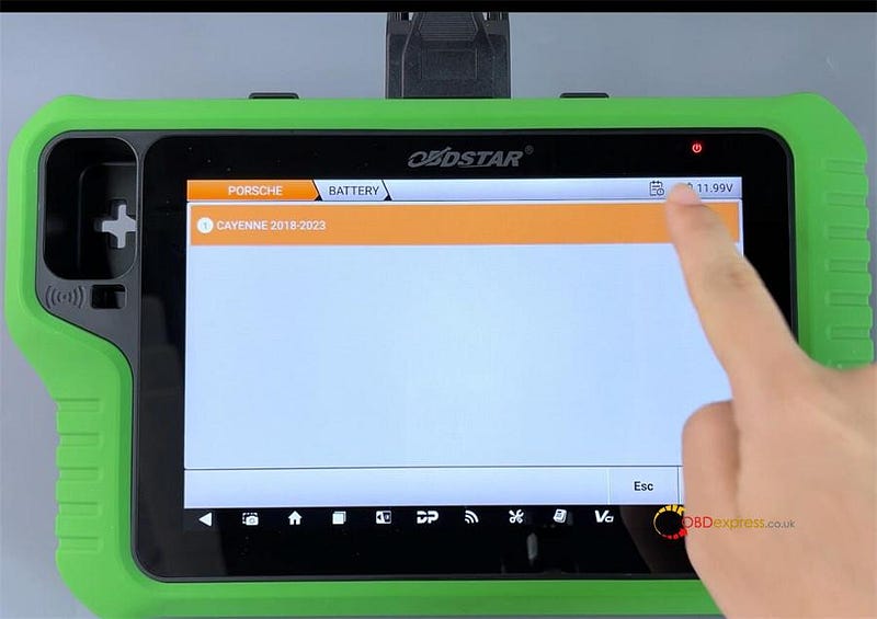 Porsche Cayenne 2018–2023 Program Battery by OBDSTAR X300 Classic G3