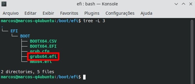 terminal após executar o comando acima