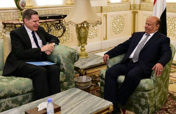 هادي لسفير واشنطن: نتطلع لسلام دائم وليس هدنة ساعات