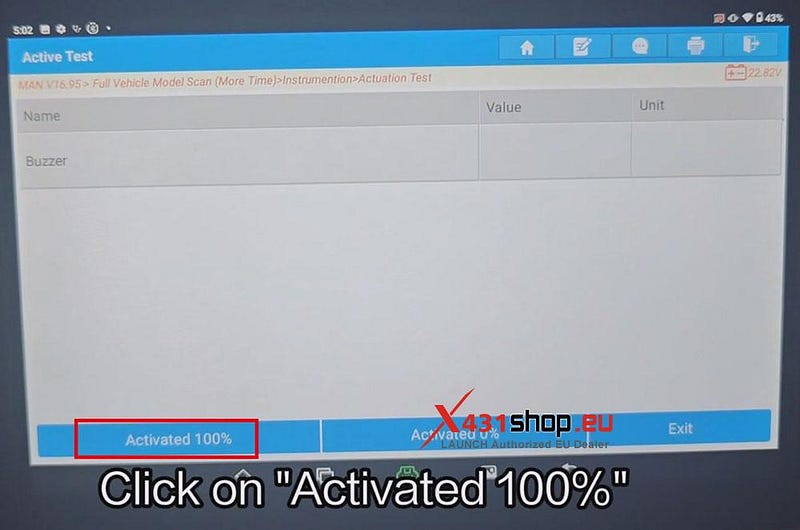 LAUNCH X431 V+ HD_Test MAN TGM 調光器とブザー