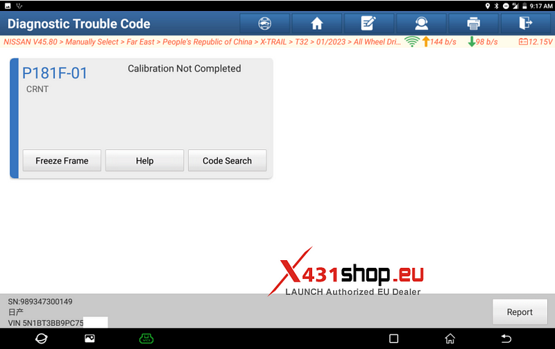 LAUNCH X431 PAD V      Nissan P181F-01