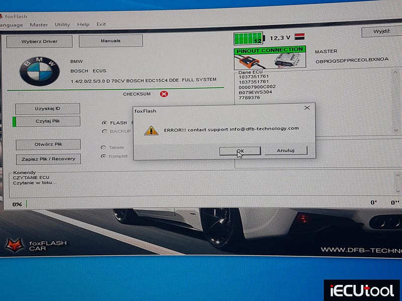 Foxflash Failed to Read BMW EDC15C4 ECU Solution