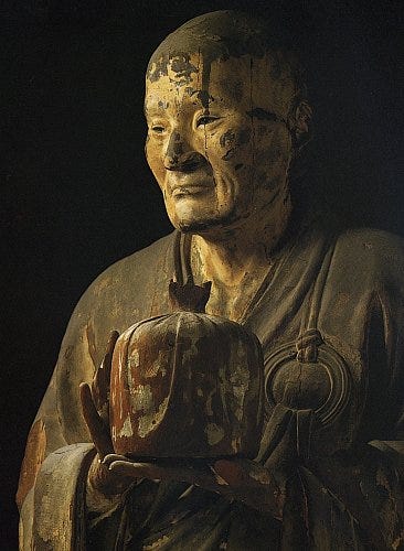 Realistic sculpture of a Buddhist bodhisatva.