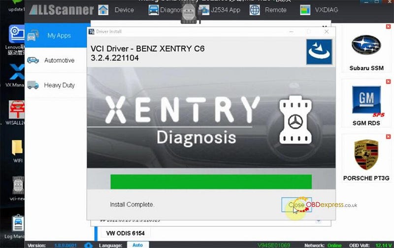 VXDIAG VCX SE with Xentry 09.2022 to diagnose Benz W204