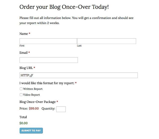 online payments contact form