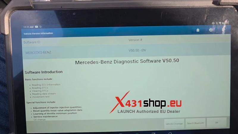 LAUNCH X431 PAD7 Mercedes S-Class W222 Oil Service Reset