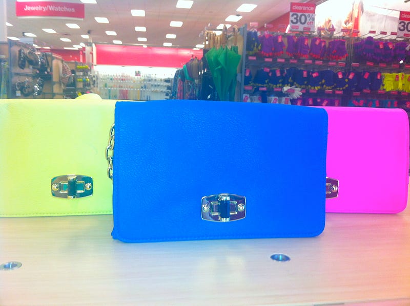 Vibrant colored cheap handbags