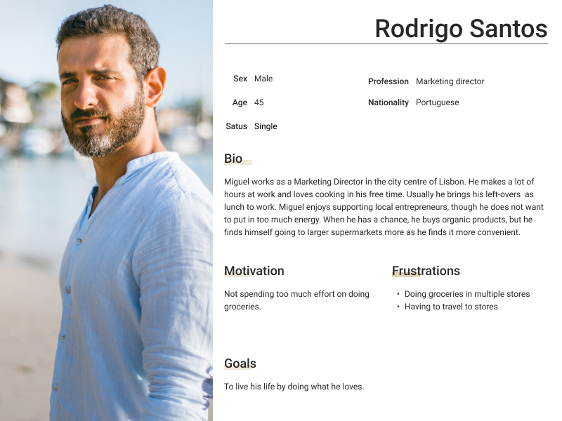 A picture of Rodrigo and his main characteristics