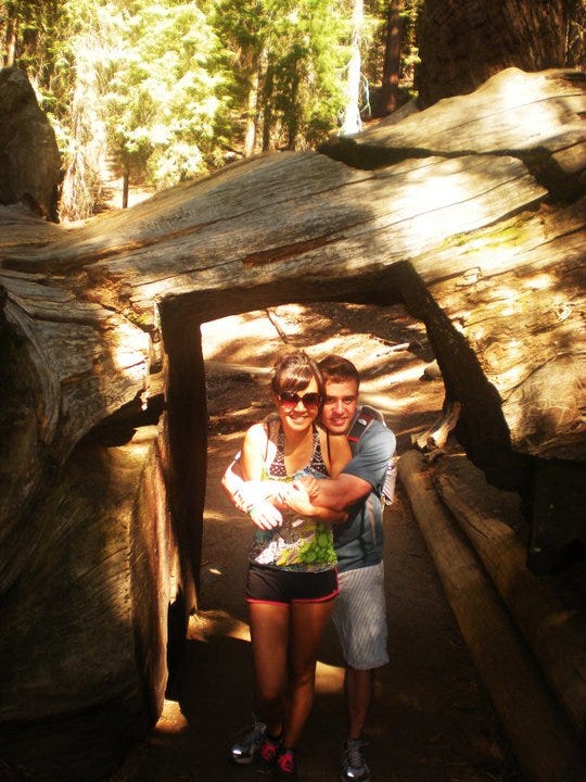 John Sheridan and Vivian Ta pose for a picture on a hike together in Yosemite National Park. Courtesy photo compliments of John and Vivian Sheridan.