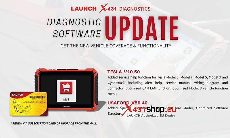 LAUNCH X431 Diagnostic Software Update_Tesla Ford