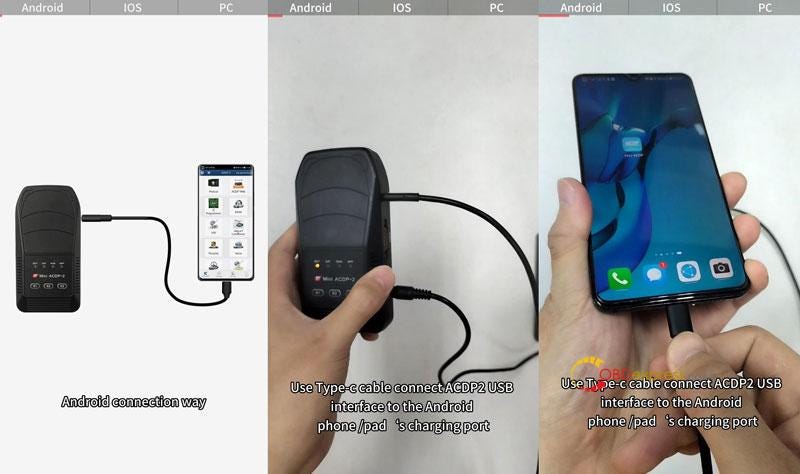 Connect Yanhua Mini ACDP 2 via USB Cable
