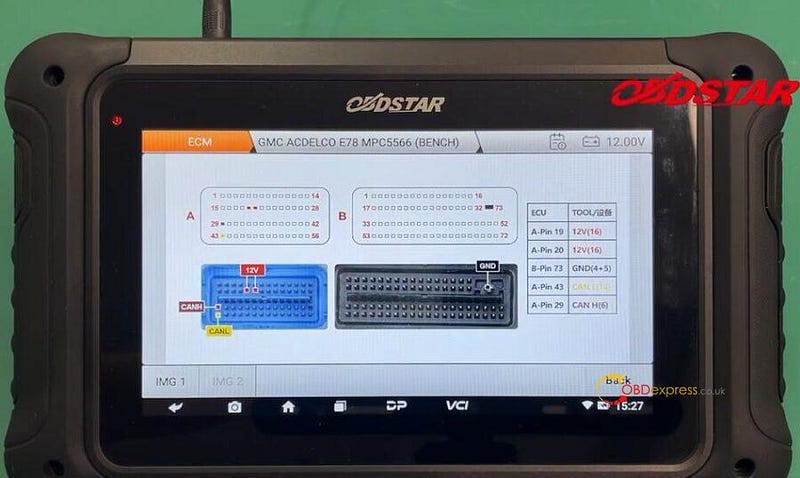 GMC E78 ECM خواندن و نوشتن با OBDSTAR DC706 روی بنچ