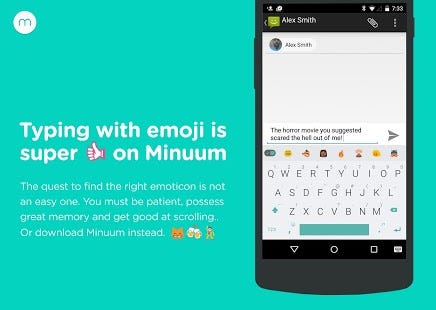 Minuum Keyboard + Smart Emoji Screenshot