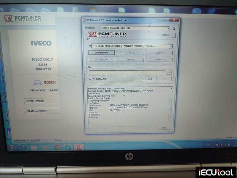 PCMTuner module 71 reads Bosch EDC17C49 ECU(Iveco daily)