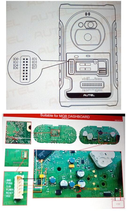 Autel APB130 Adapter and XP400 Pro Read Chip D7035XX Data Connection Method