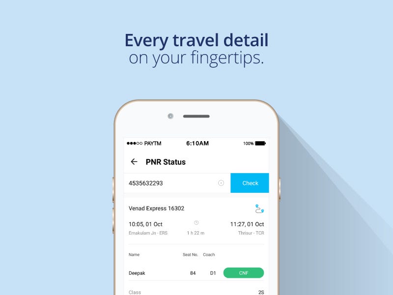 Paytm IRCTC Booking Travel