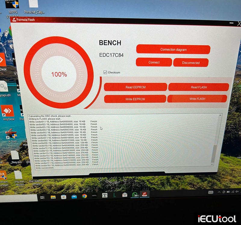 FormulaFlash Read and Write Renault EDC17C84 on Bench