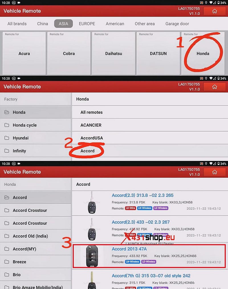 LAUNCH X431 IMMO Tool Adds New Keys to Honda Vehicle