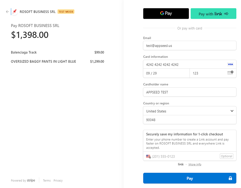 Rocket eCommerce — Payment Page (powered by Stripe)